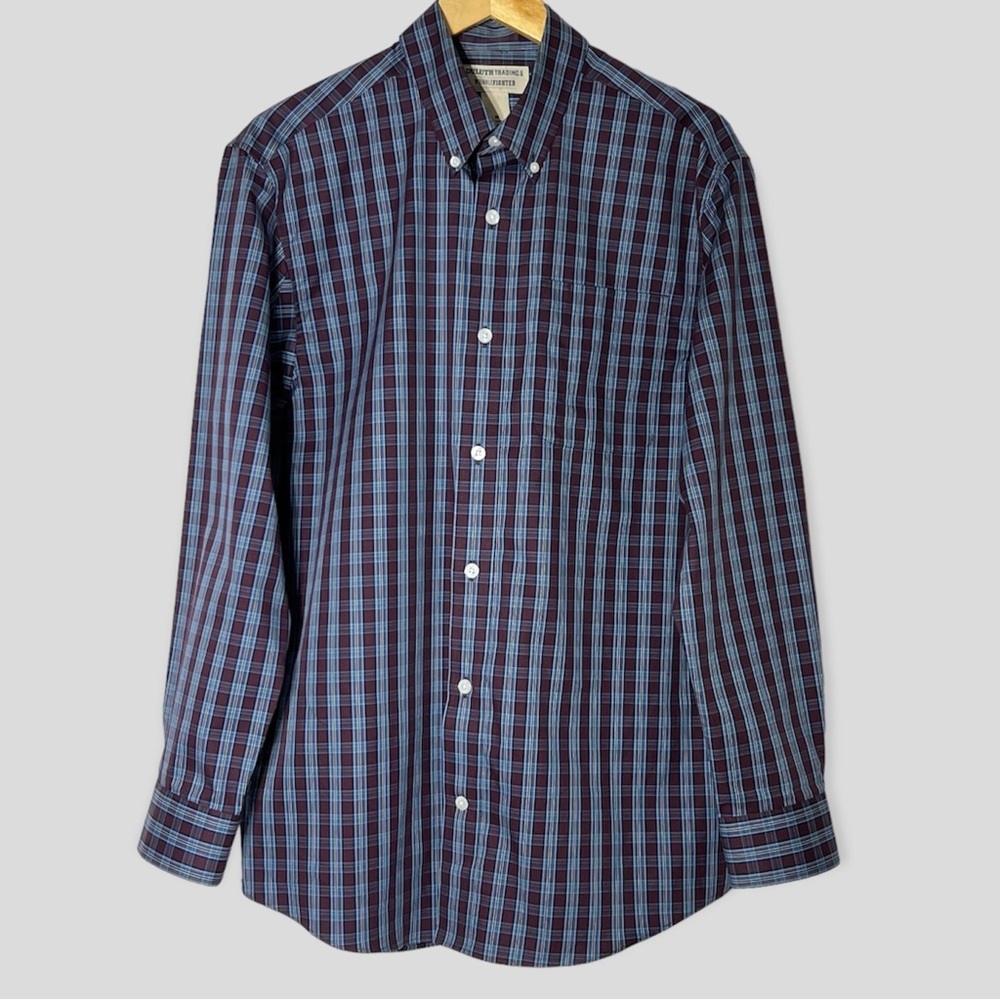 Duluth Trading Co Wrinkle Fighter Plaid Button Down Shirt Men’s Size M